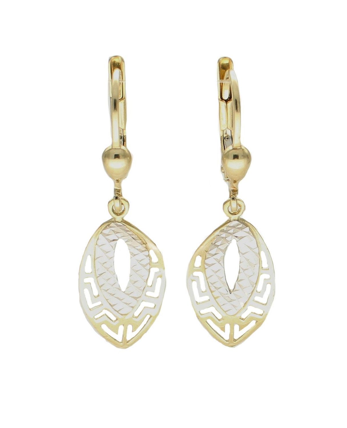 Kolczyki złote pr 333 długie ażurowe z białym złotem KL 5751 333. Od minimalistycznych zdobień po intensywne i nowoczesne formy. Olśniewające kolczyki wykonane z wysokiej jakości 8-karatowego żółtego złota i białego złota, pró.jpg